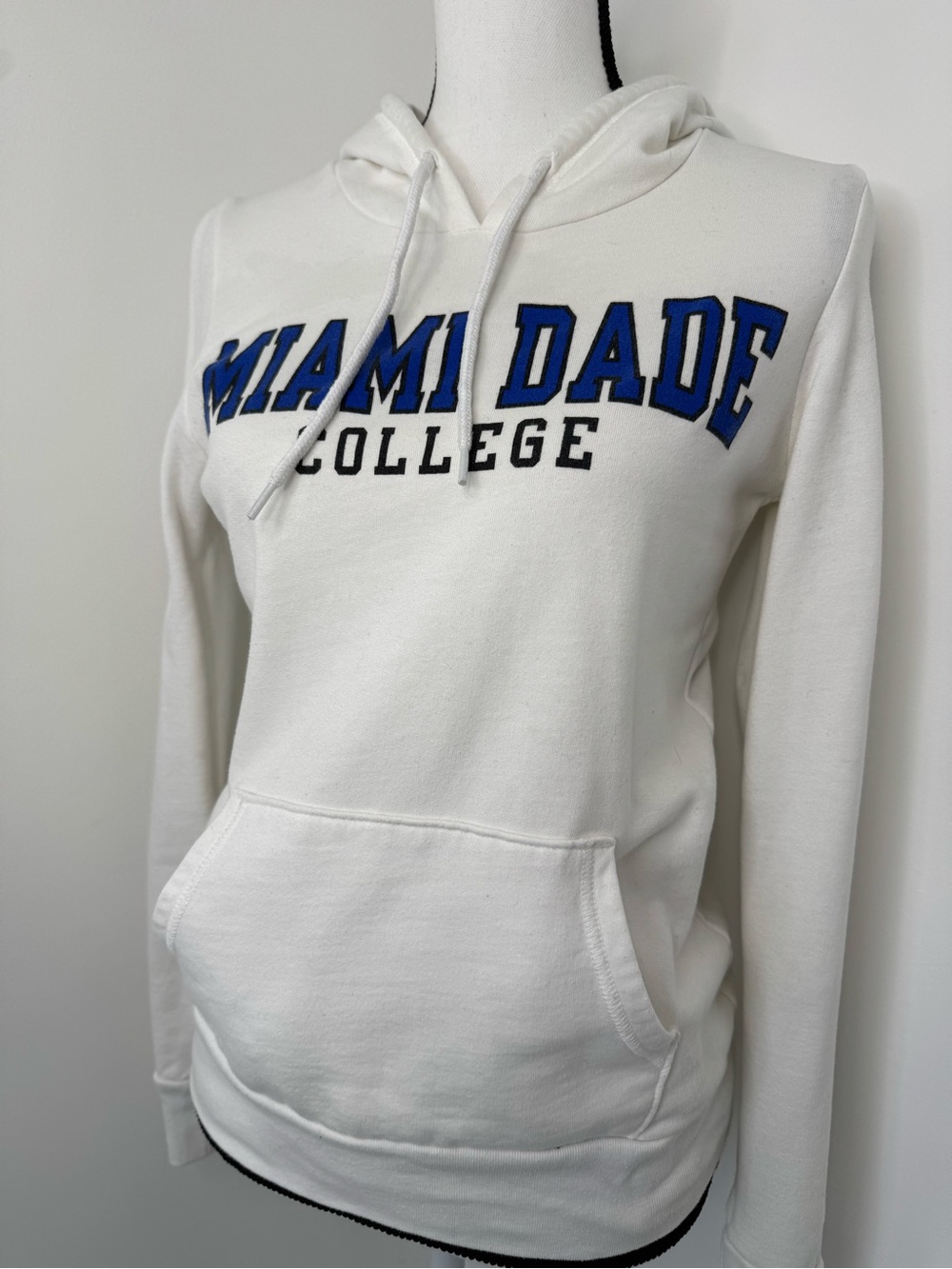 Champion Miami Dade College Hoodie White Pullover Sweatshirt Size S
